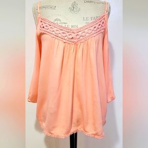 Peach Open Shoulder Top